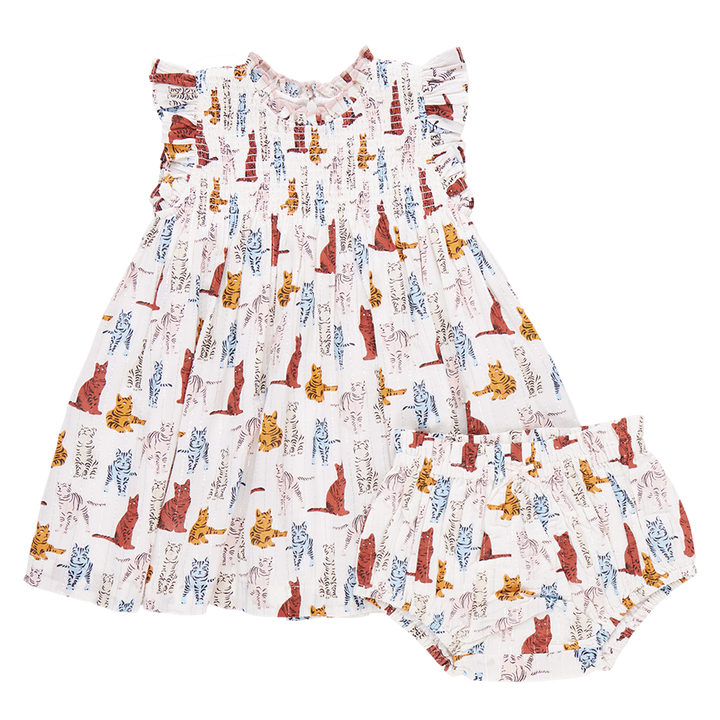 Pink Chicken Stevie Dress - Tabby Cats