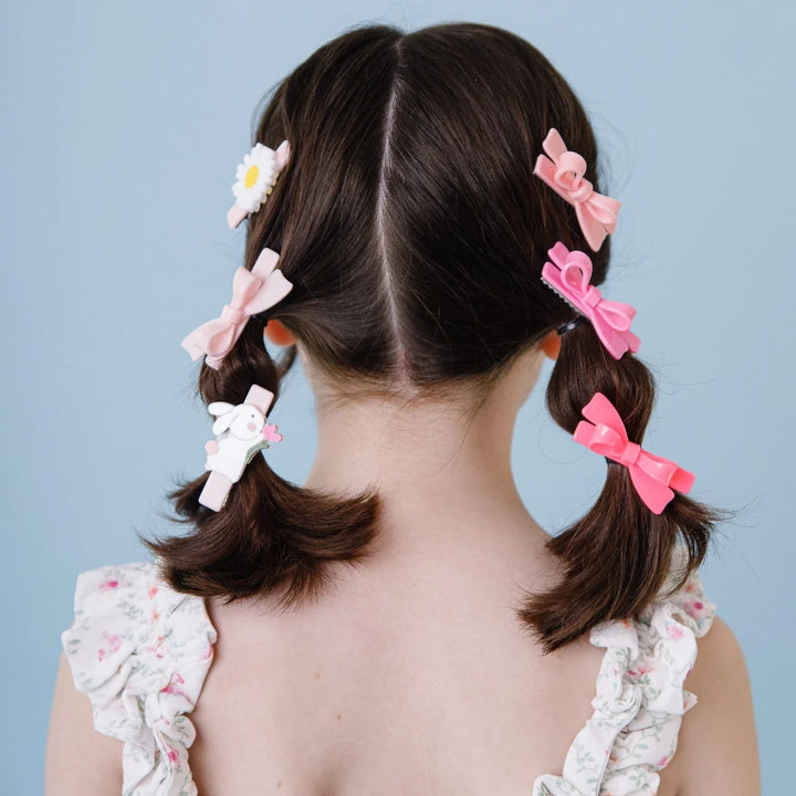 Lilies & Roses Bow knot Hair Clip - Glitter Red