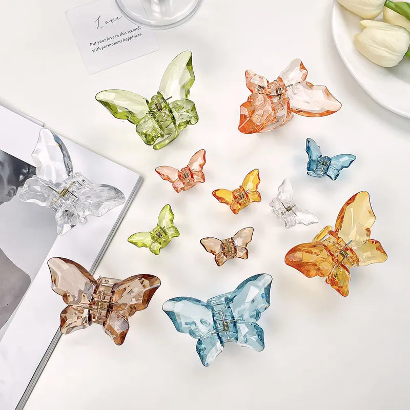 Hopscotch Kids Crystal Butterfly Claw Hair Clips