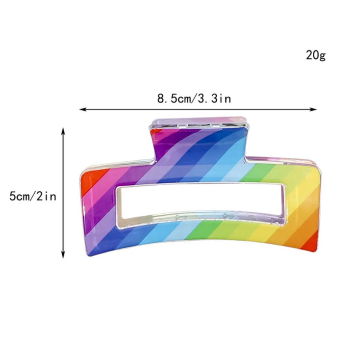 Hopscotch Kids Large Rainbow Stripe Claw Hair Clip
