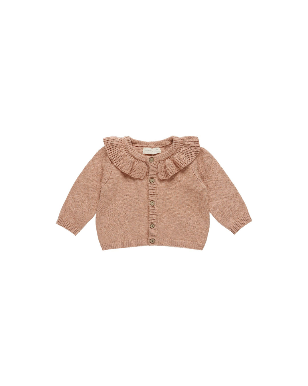 Quincy Mae Ruffle Collar Cardigan - Rose