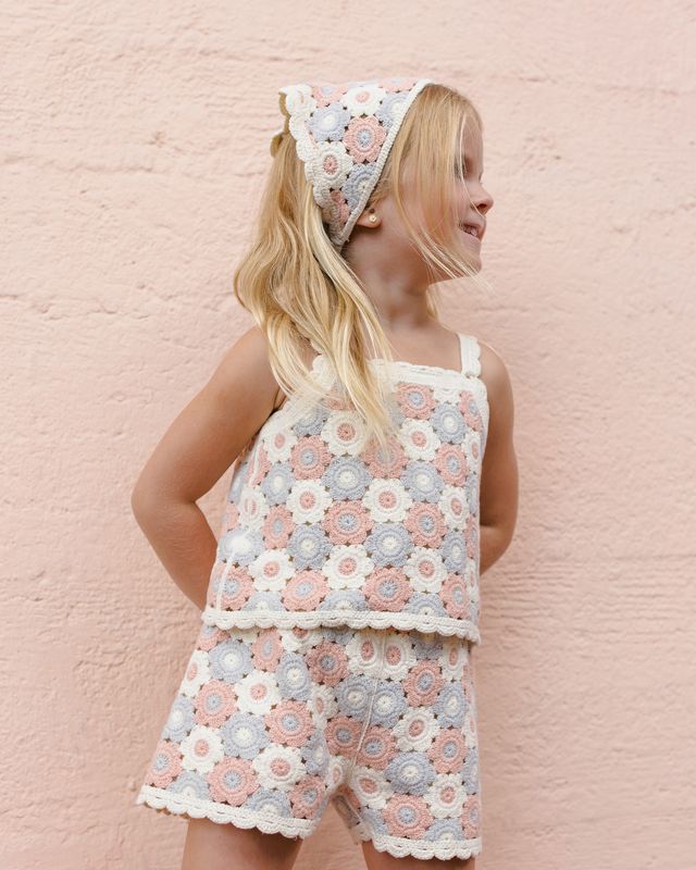 Rylee + Cru Lili Knit Set - Blue, Light Pink, Ivory