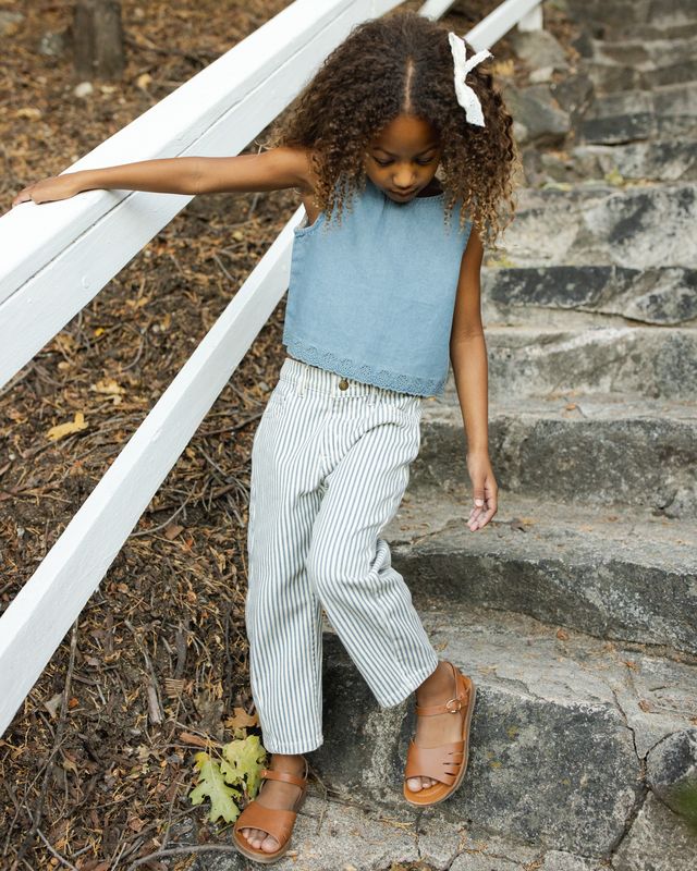 Rylee + Cru Barrel Pant - Railroad Stripe