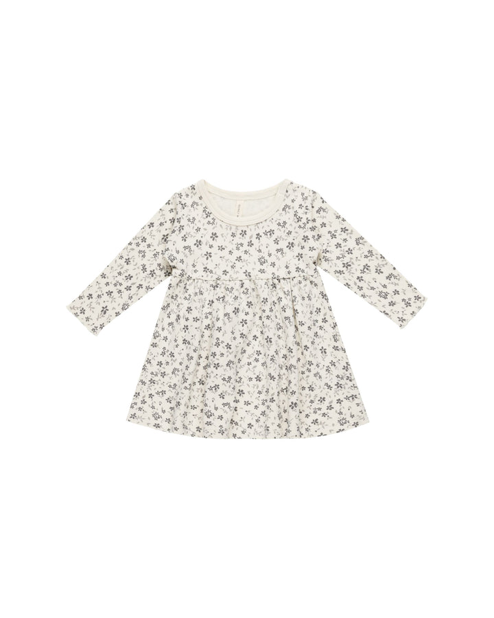 Quincy Mae Long Sleeve Baby Dress - Blue Floral