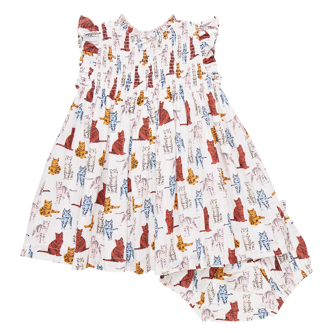 Pink Chicken Stevie Dress - Tabby Cats