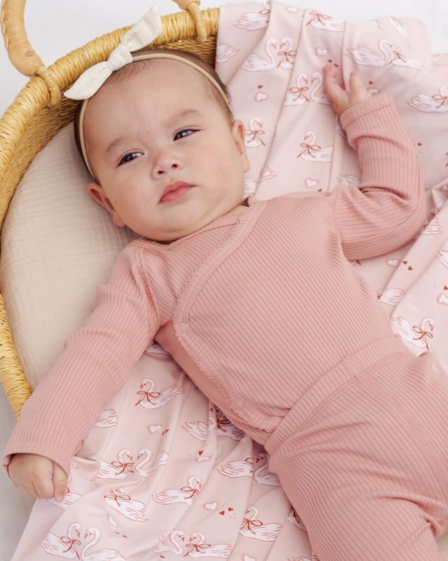 Quincy Mae Side Snap Bodysuit - Pink