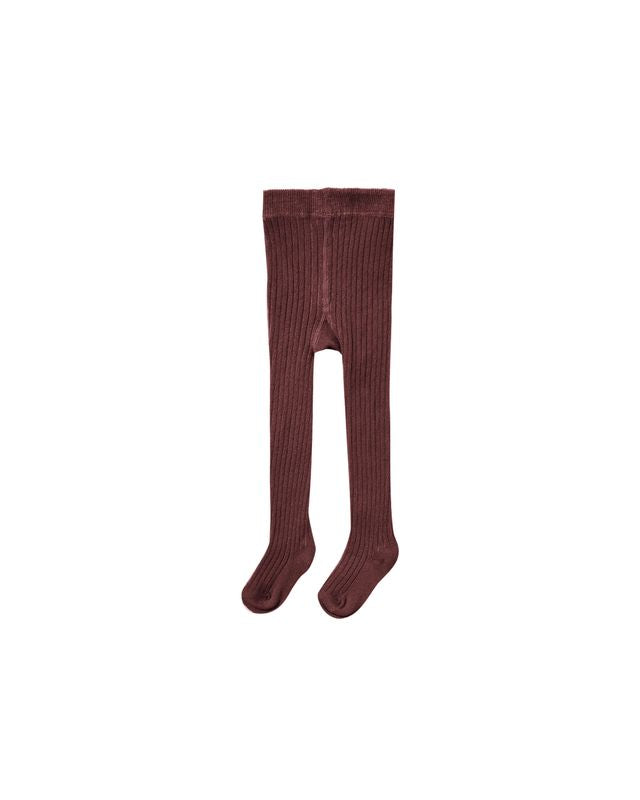 Rylee + Cru Ribbed Tights - Burgundy