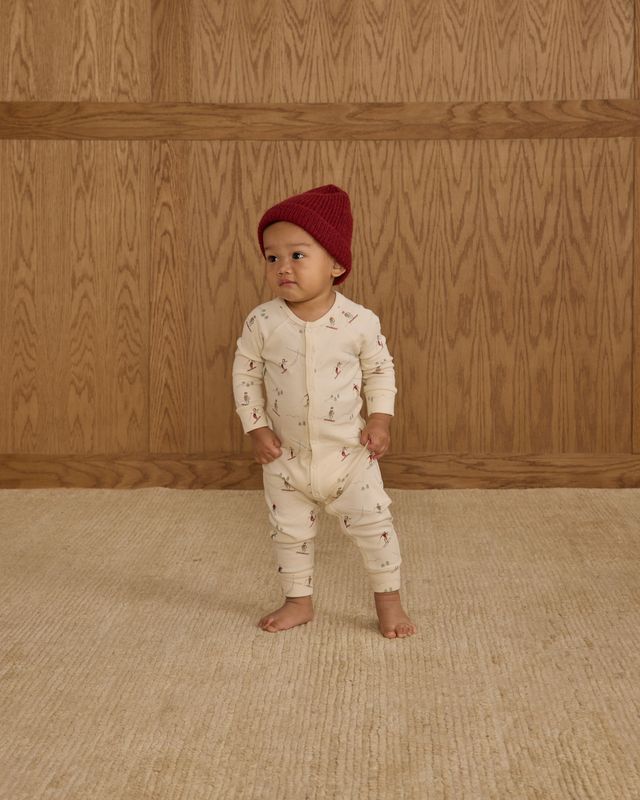 Rylee + Cru Organic Long John Pajamas - Skiers