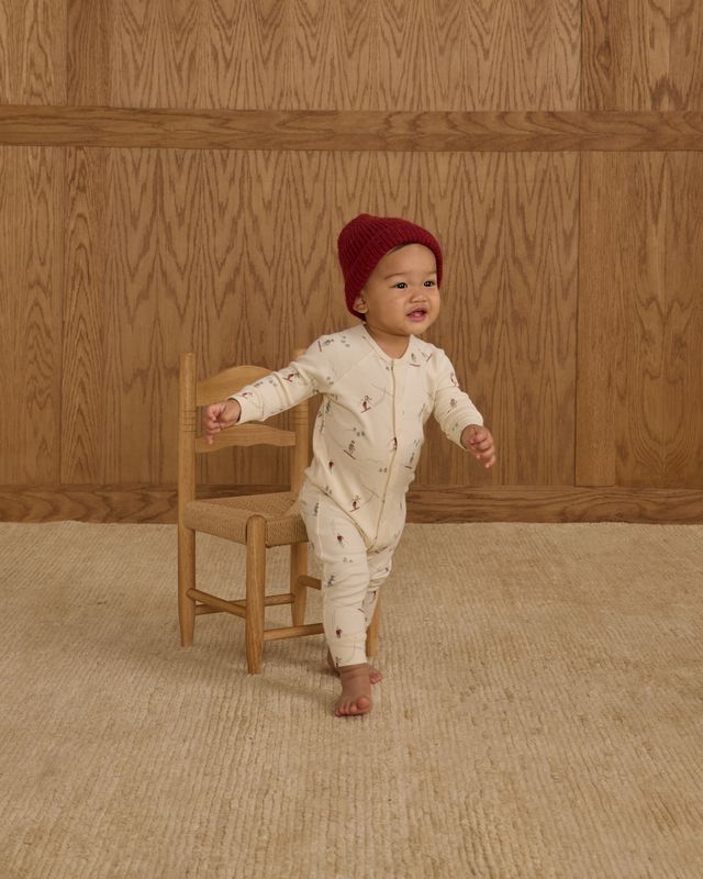 Rylee + Cru Organic Long John Pajamas - Skiers
