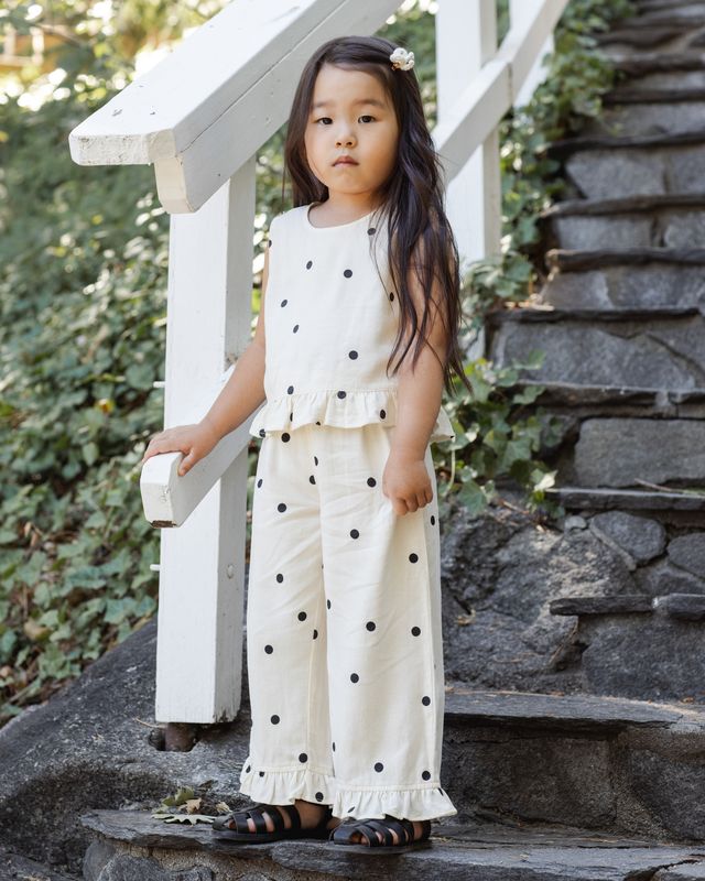 Rylee + Cru Wide Leg Pant - Polka Dot