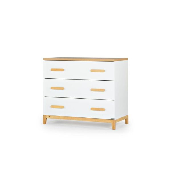 Dadada Lala Little 3-drawer Dresser - White/Red Oak