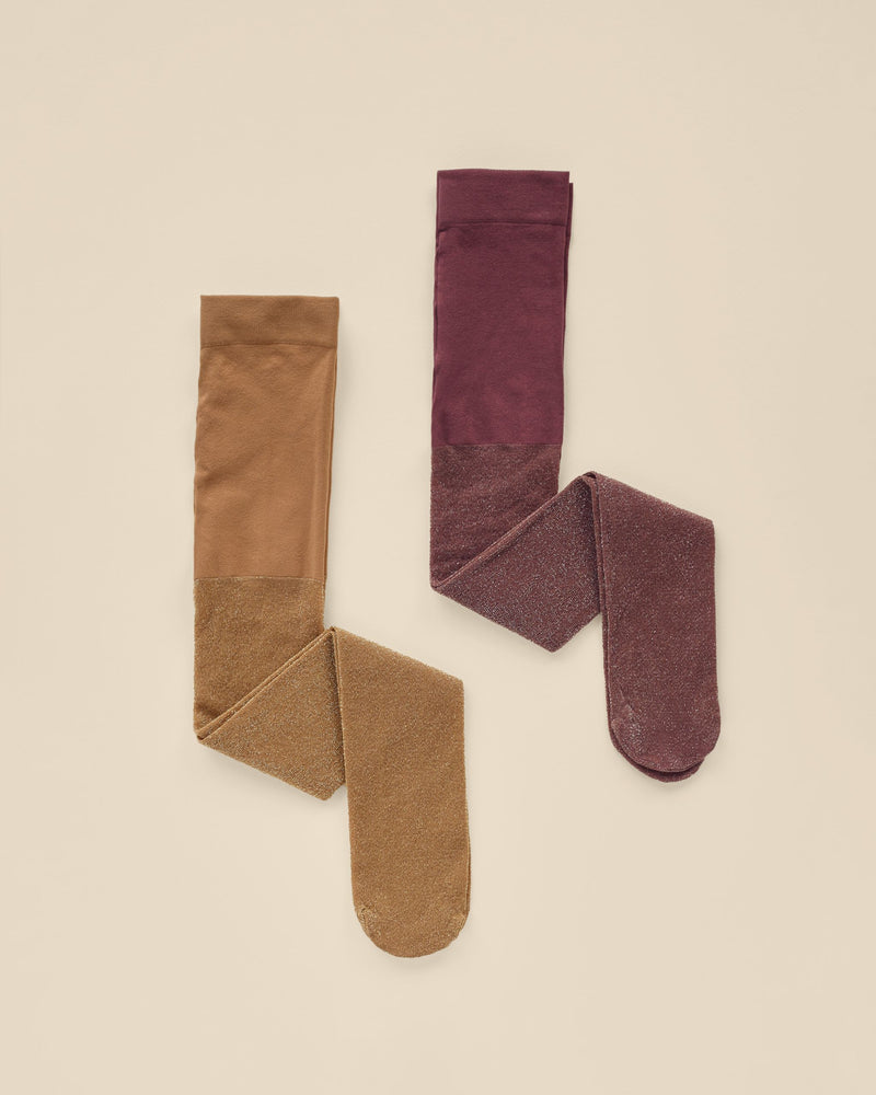Noralee Shimmer Tights - Golden + Fig