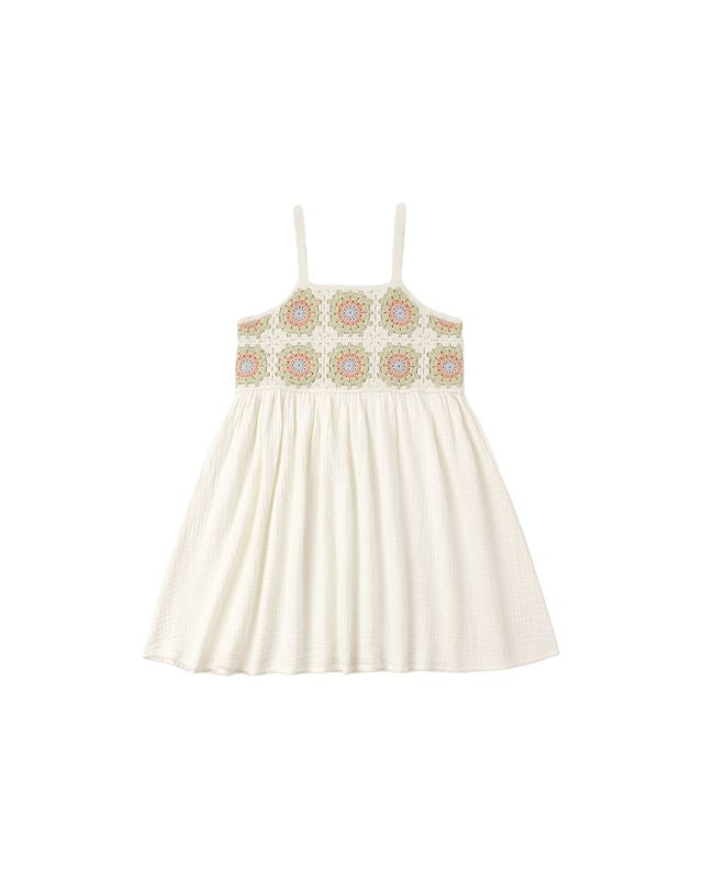 Rylee + Cru Crochet Sundress - Citron Daisy Check