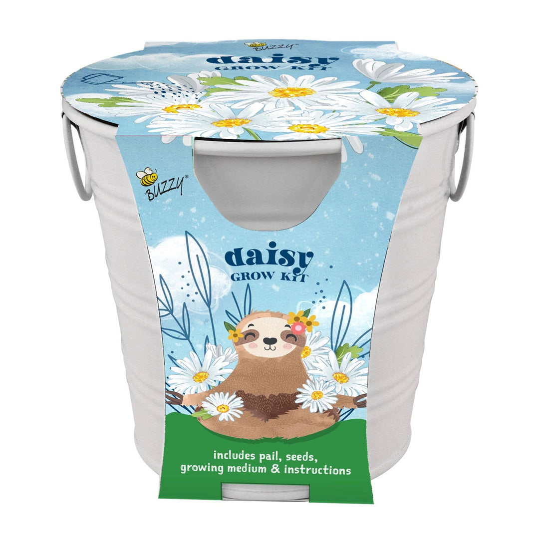 Buzzy Seeds Grow Gifts Kids Flower Grow Pail Daisy Garden Kit – Indoor Gift