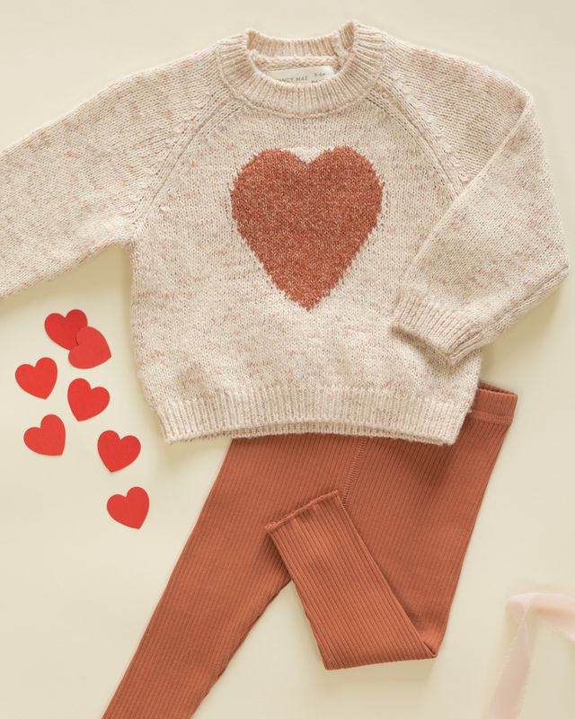 Quincy Mae Knit Sweater - Red Heart