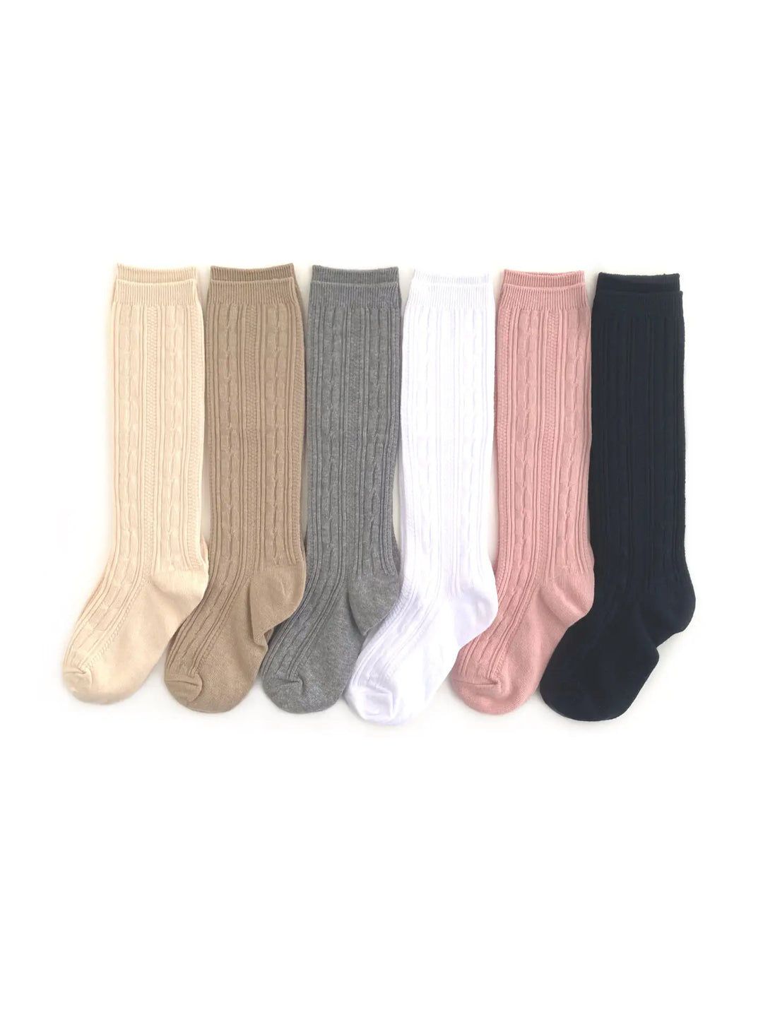 Little Stocking Co Neutral Cable Knit Knee High Socks