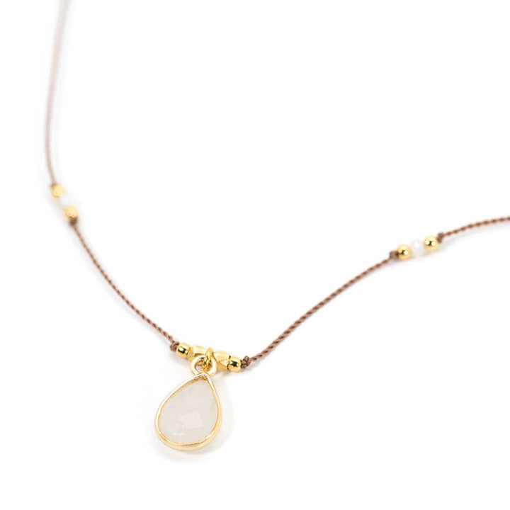 Bronwen Gemstone Necklace - Rainbow Moonstone