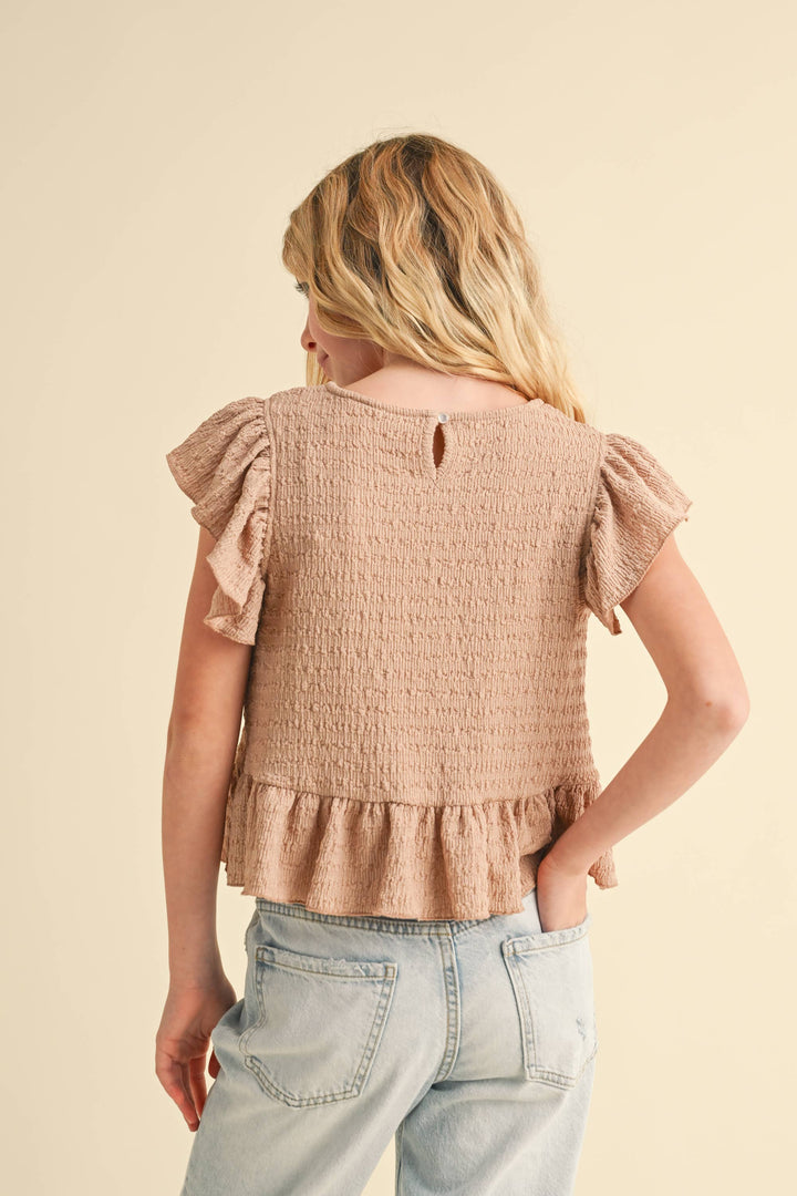 Heart And Arrow Asymmetrical Ruffle Top