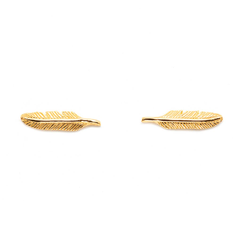Bronwen Feather Post Earrings
