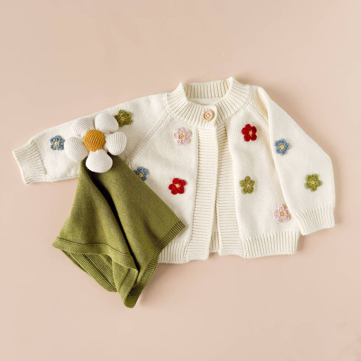 The Blueberry Hill Cotton Flower Cardigan