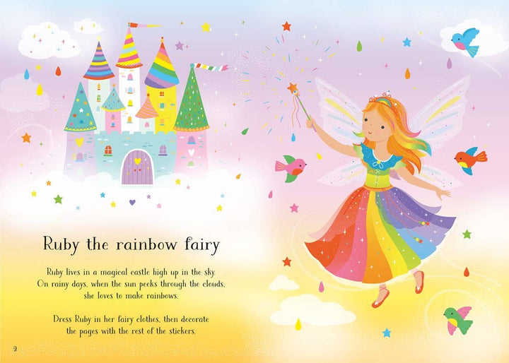 Usborne Little Sticker Dolly Dressing Rainbow Fairy
