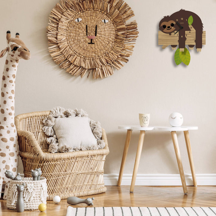 Popclox Sloth Pendulum Clock - Wood