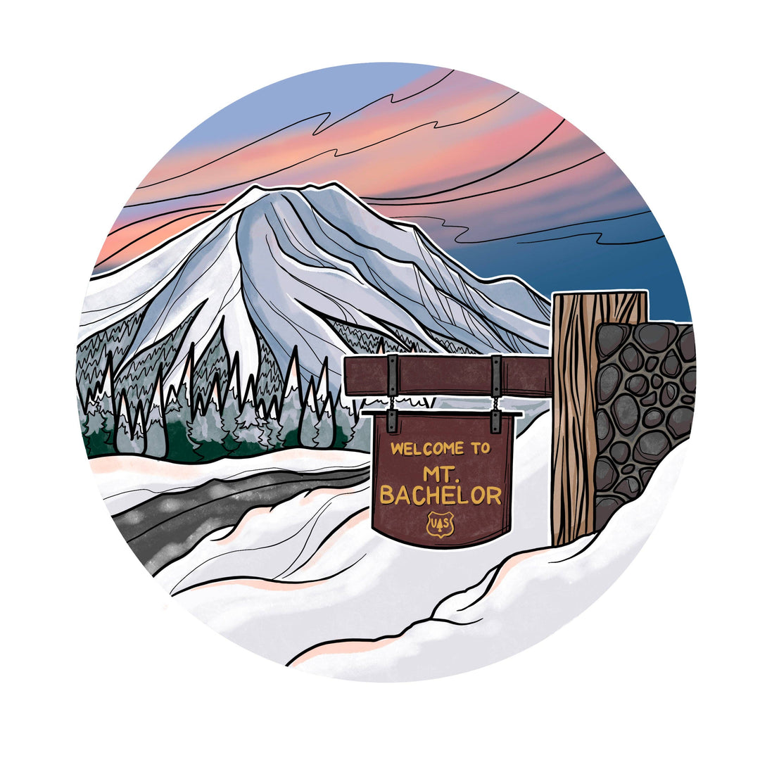 Michele Michael Art Mount Bachelor Winter sticker