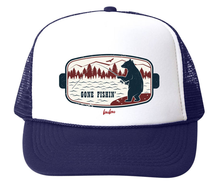 Bubu Gone Fishin Navy Trucker Hat