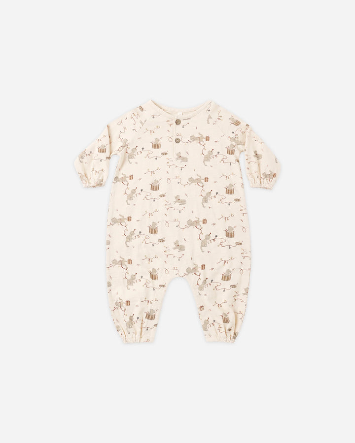 Rylee + Cru Henley Jumpsuit - Kitties