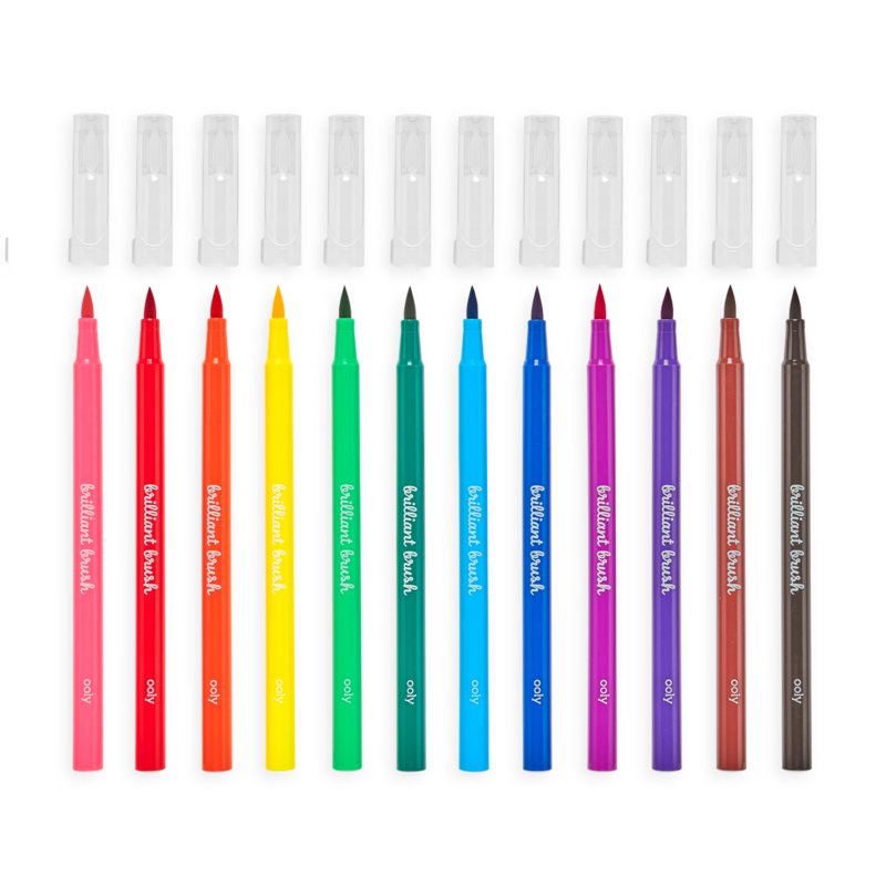 Ooly Brilliant Brush Brush Markers (Set of 12)