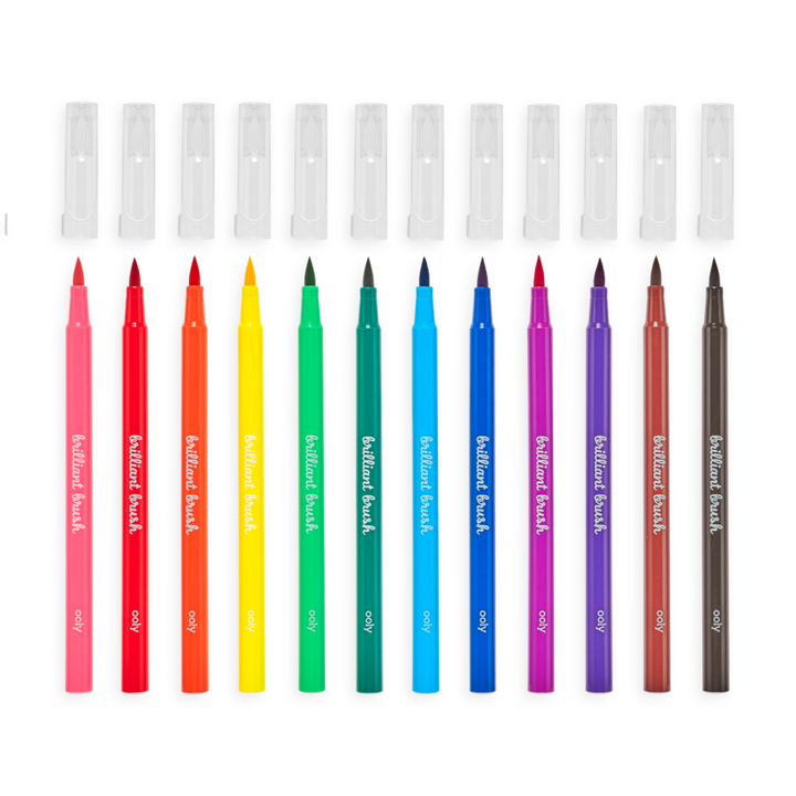 Ooly Brilliant Brush Brush Markers (Set of 12)