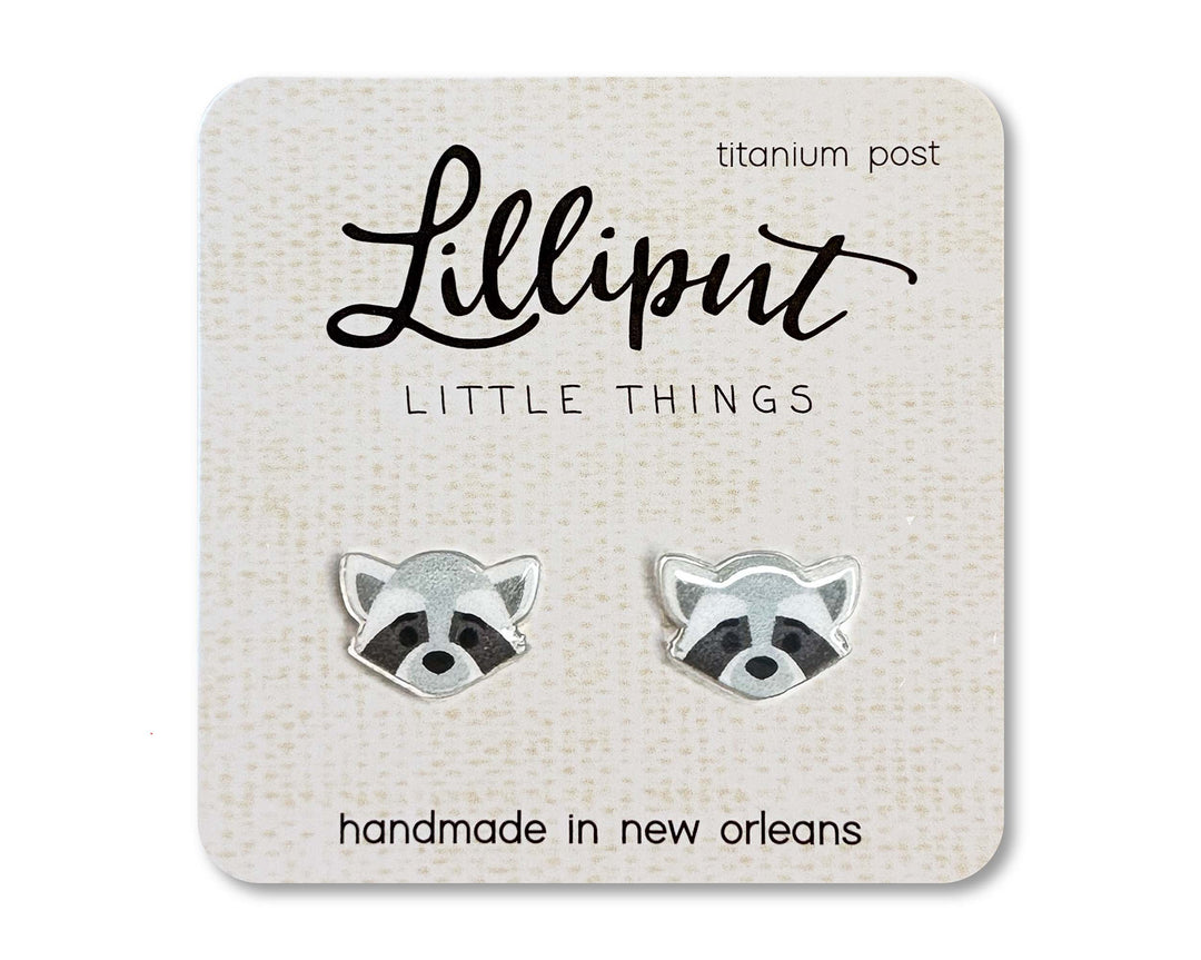 Lilliput Little Things Raccoon Earrings // Quirky Earrings