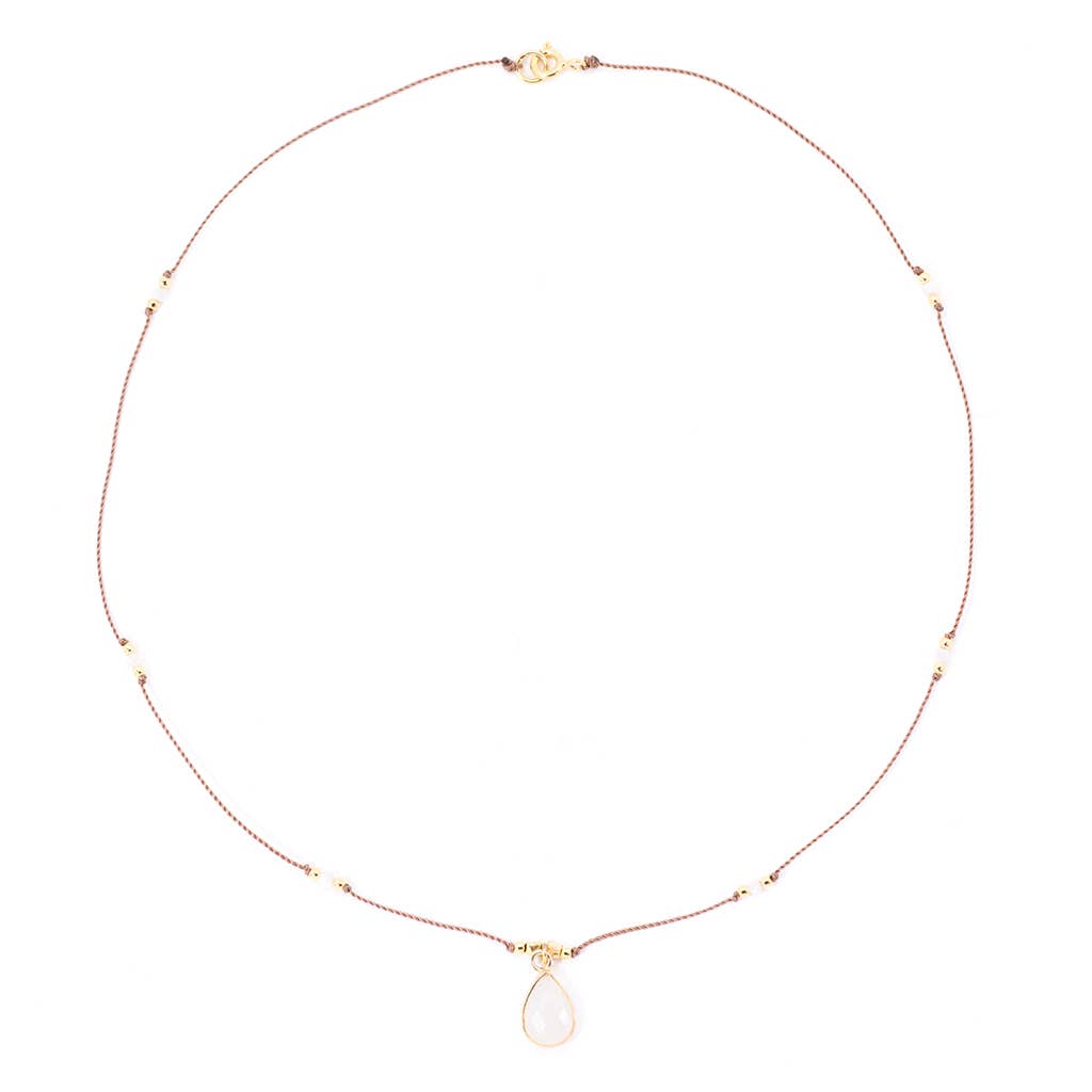 Bronwen Gemstone Necklace - Rainbow Moonstone