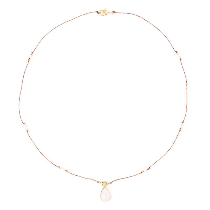 Bronwen Gemstone Necklace - Rainbow Moonstone