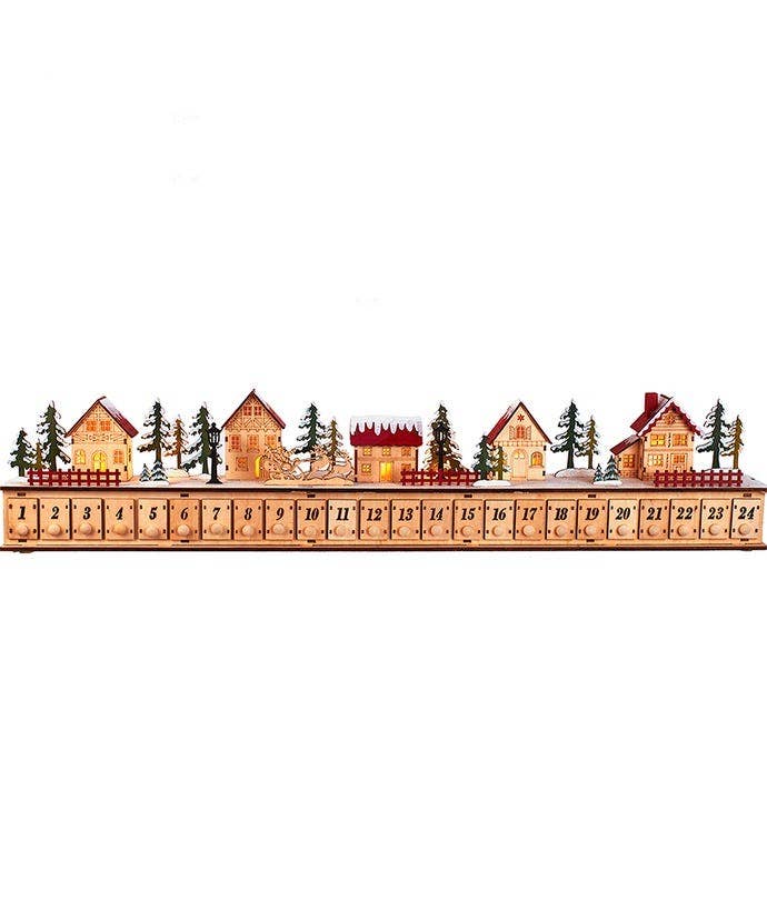 Kurt S. Adler 6.7"Light Up Christmas Village Advent Calendar