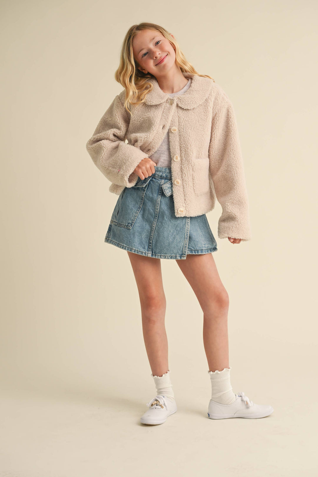 Heart And Arrow Sherpa Peter Pan Collar Jacket