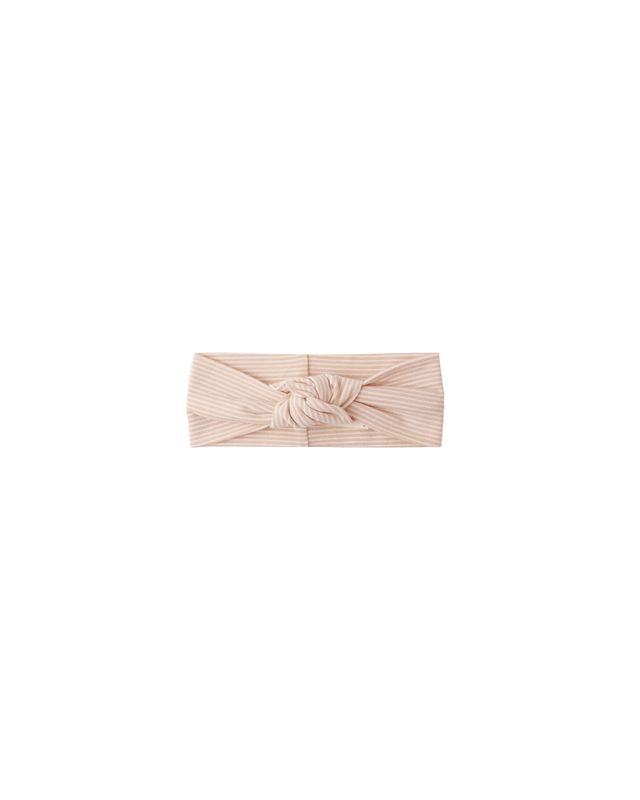 Quincy Mae Pointelle Knotted Headband - Melon Micro Stripe