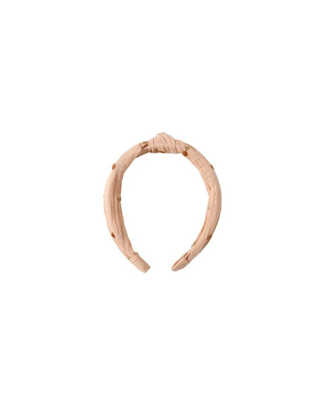 Rylee + Cru Knotted Headband - Cherry Embroidery