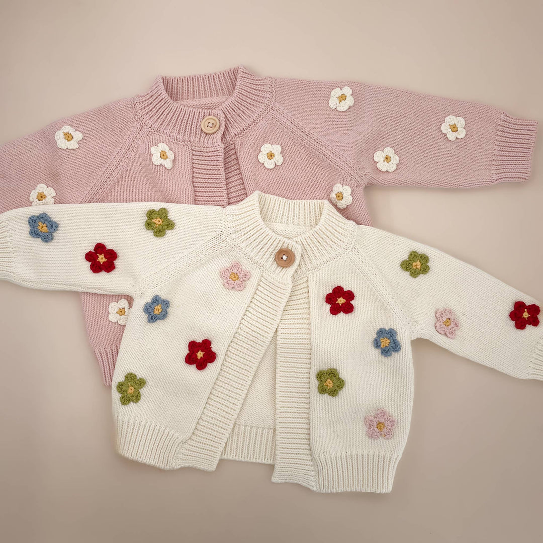The Blueberry Hill Cotton Flower Cardigan