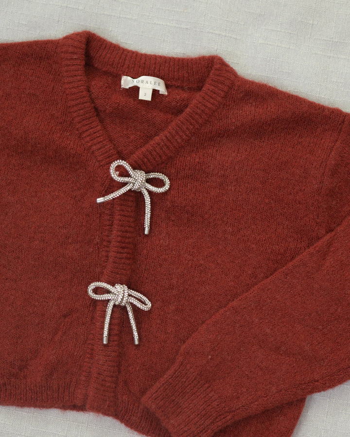 Noralee Bow Cardigan - Ruby