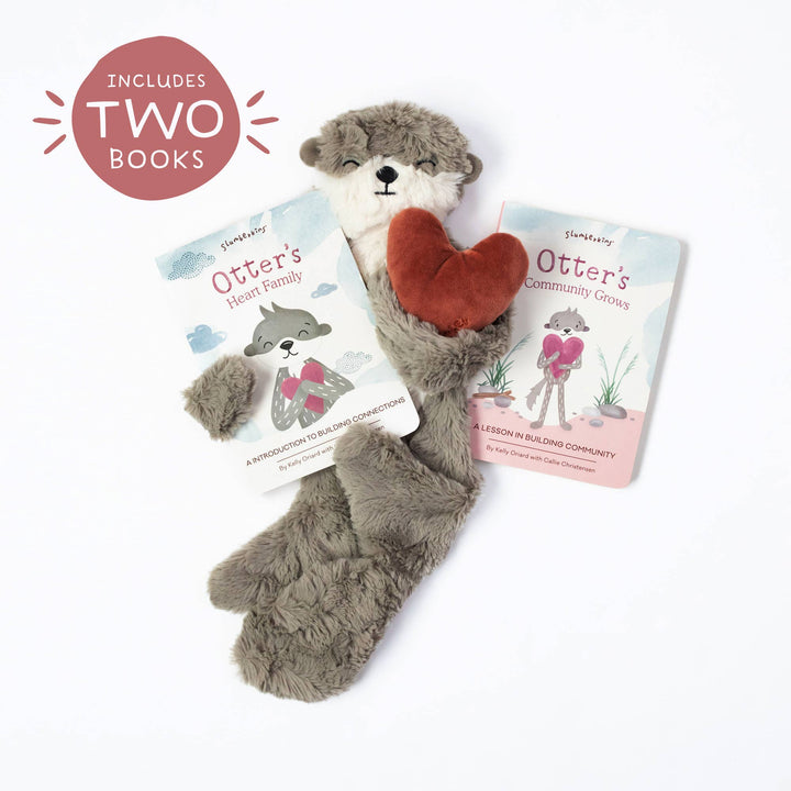 Slumberkins Otter's Building Connections Plush Snuggler Set - 2 Books