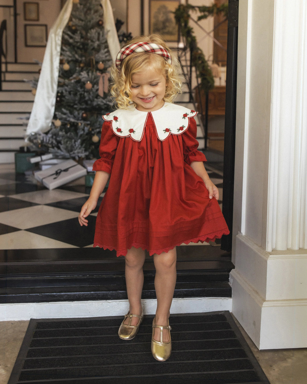 Noralee Padded Headband - Holiday Tartan