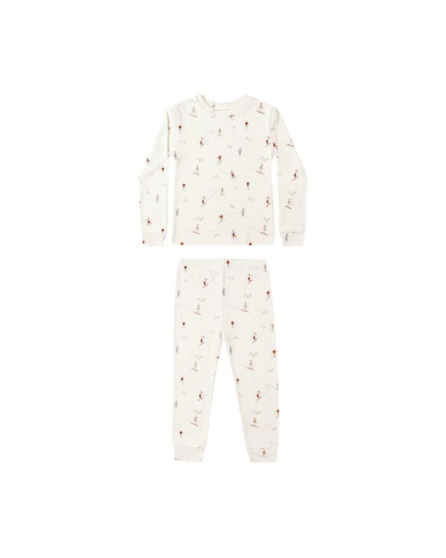 Rylee + Cru Organic Long Sleeve Pajama Set - Skiers