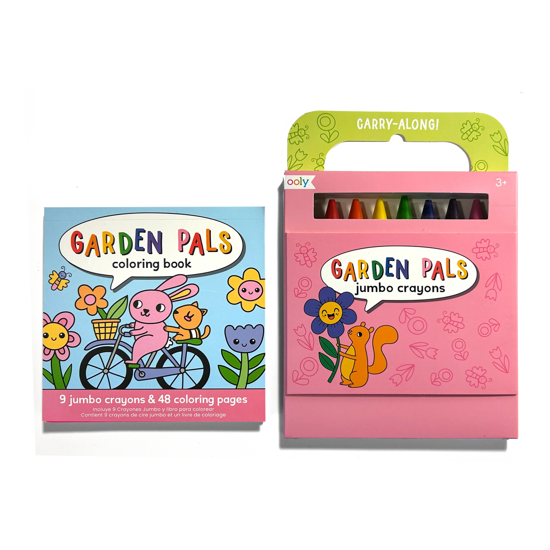 Ooly Carry-Along Coloring Book Set - Garden Pals (10 PC Set)
