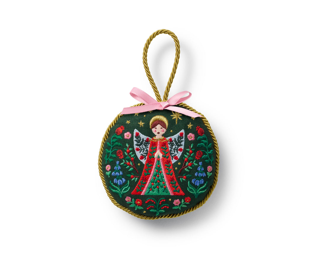 Rifle Paper Co Angel Embroidered Ornament