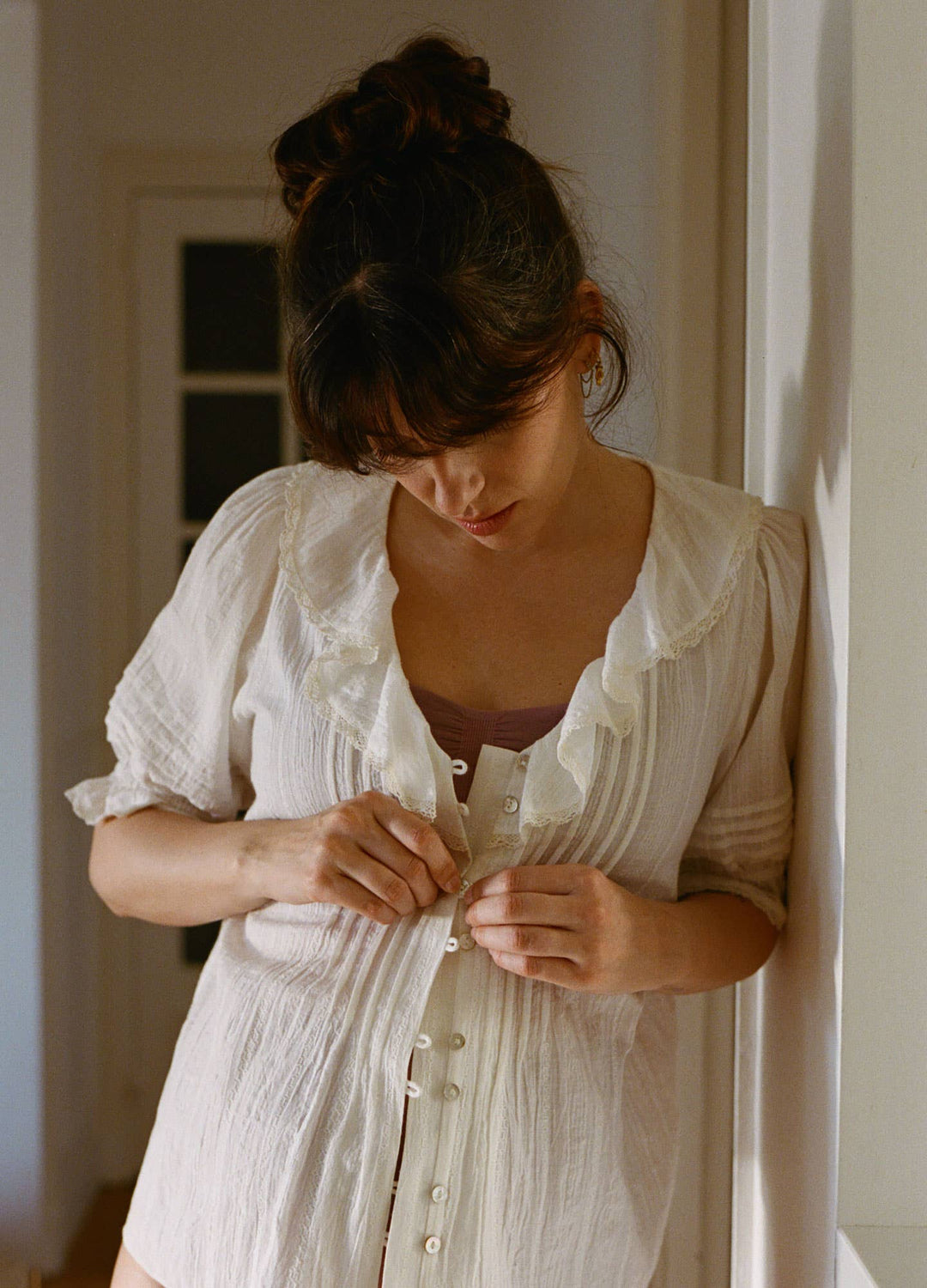 Hatch Collection The Lou Lou Nursing Blouse - Vanilla