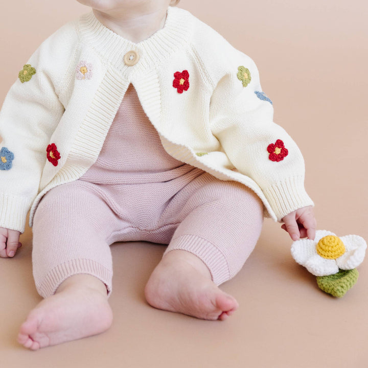 The Blueberry Hill Cotton Flower Cardigan