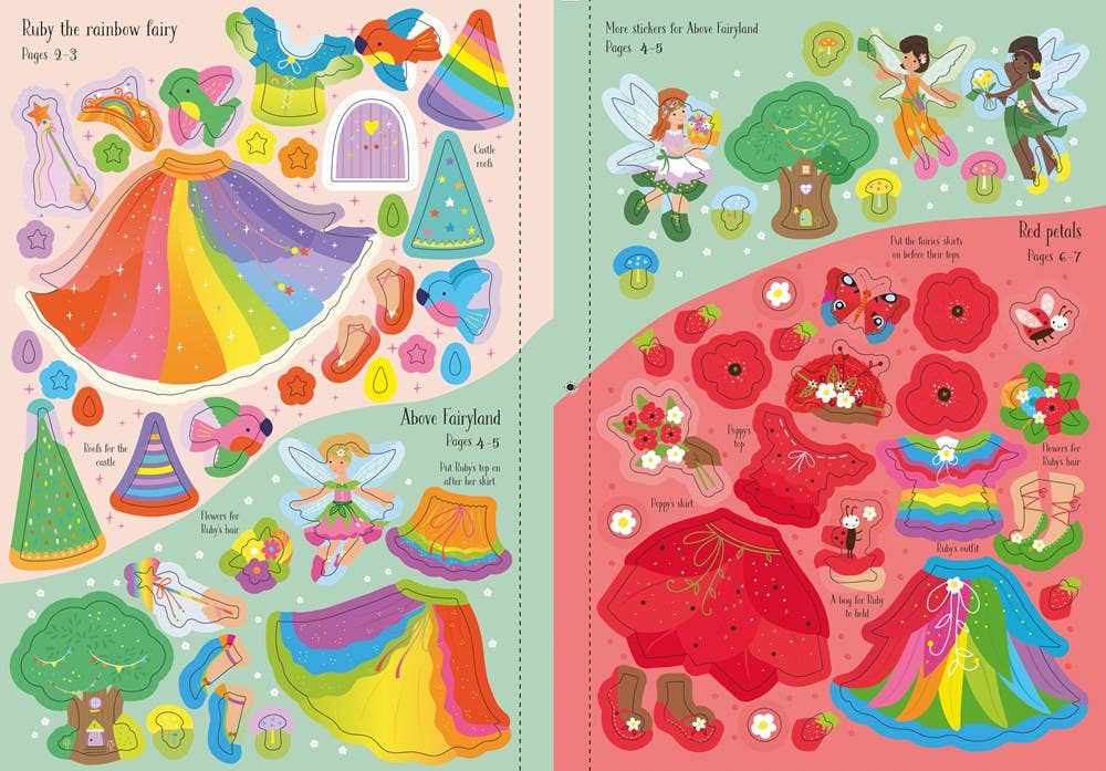 Usborne Little Sticker Dolly Dressing Rainbow Fairy