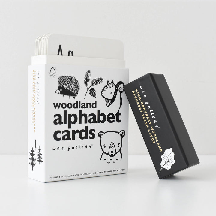 Wee Gallery Woodland Alphabet Cards - ABC Learning Preschool Flash Cards