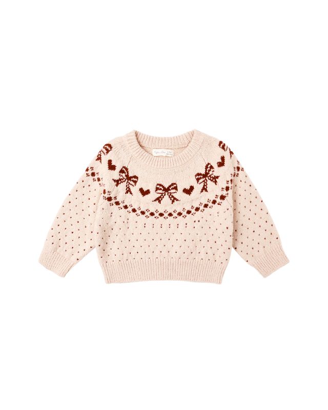 Rylee + Cru Fair Isle Sweater - Bows
